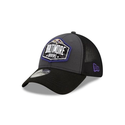 Baltimore Ravens Gorra | New Era NFL Draft 39thirty Stretch Fit Cap Mexico - Grises